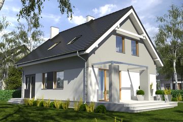  Projekt domu Monika z garażem i wiatą [A1] (WRF1843) - projekt domu parterowego z poddaszem - Zdjęcie 2
