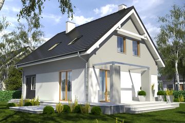  Projekt domu Monika II z garażem i wiatą [A1] (WRF1847) - projekt domu parterowego z poddaszem - Zdjęcie 2