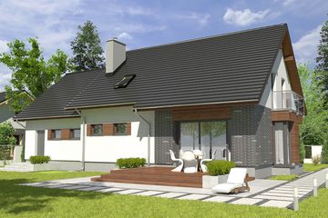  Projekt domu Daria z garażem 2-st. [A1] (WRF1848) - projekt domu parterowego z poddaszem - Zdjęcie 2