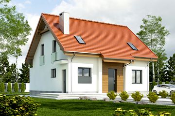  Projekt domu Lerka bez wiaty [B] (WRF1850) - projekt domu parterowego z poddaszem - Zdjęcie 1