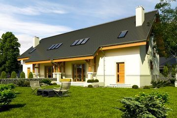  Projekt domu Gajówka bez garażu bliźniak [B-BL2] (WRF1853) - projekt domu parterowego z poddaszem - Zdjęcie 2