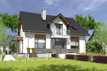  Projekt domu Daria bez garażu [B] (WRF1852) - projekt domu parterowego z poddaszem - Zdjęcie 1