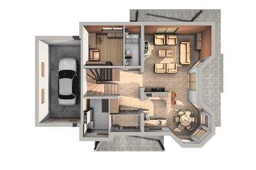  Projekt domu Maja (438) (KRD2240) - projekt domu parterowego z poddaszem - Zdjęcie 9