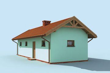  Projekt garażu G1m bis szkielet drewniany, garaż jednostanowiskowy z pomieszczeniem gospodarczym (SLN2521) - projekt garażu parterowego - Zdjęcie 2