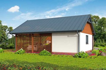  Projekt wiaty garażowej G275 szkielet drewniany wiata garażowa z pomieszczeniem gospodarczym (SLN2524) - projekt wiaty parterowego - Zdjęcie 4