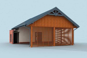  Projekt budynku gospodarczego G275 szkielet drewniany budynek gospodarczy (SLN2526) - projekt budynku parterowego - Zdjęcie 3