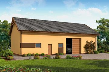  Projekt garażu G240 szkielet drewniany garaż z pomieszczeniem gospodarczym (SLN2529) - projekt garażu parterowego - Zdjęcie 2