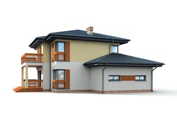 Projekt domu Brunei szkielet drewniany - z pełnym piętrem dom o powierzchni 171,93 m², dach kopertowy - ujęcie 3