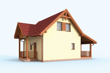  Projekt domu letniskowego Orlean 4 szkielet drewniany dom letniskowy z poddaszem użytkowym (SLN2532) - projekt domu letniskowego parterowego z poddaszem - Zdjęcie 3