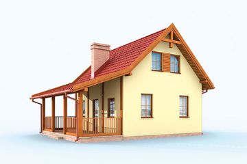  Projekt domu letniskowego Orlean 4 szkielet drewniany dom letniskowy z poddaszem użytkowym (SLN2532) - projekt domu letniskowego parterowego z poddaszem - Zdjęcie 4