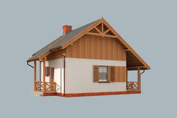  Projekt domu letniskowego Luizjana szkielet drewniany dom letniskowy z poddaszem (SLN2533) - projekt domu letniskowego parterowego - Zdjęcie 3