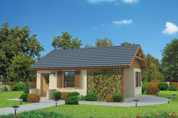  Projekt domu letniskowego Hawana szkielet drewniany (SLN2536) - projekt domu letniskowego parterowego - Zdjęcie 1