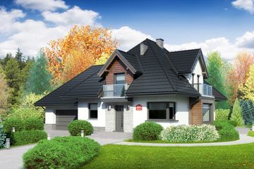  Projekt domu przy Sielskiej 8 N (KRK1502) - projekt domu parterowego z poddaszem - Zdjęcie 1