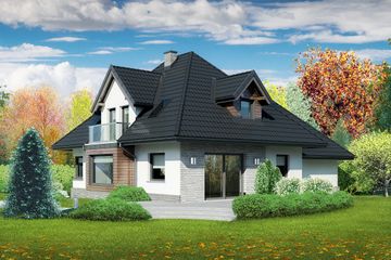  Projekt domu przy Sielskiej 8 N (KRK1502) - projekt domu parterowego z poddaszem - Zdjęcie 2