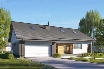  Projekt domu E-133 (WAX1107) - projekt domu parterowego - Zdjęcie 1