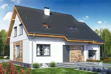  Projekt domu Jaskółka 1 z garażem (WRL1050) - projekt domu parterowego z poddaszem - Zdjęcie 1