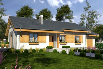  Projekt domu Dawid II z garażem 1-st. [A] (WRF1858) - projekt domu parterowego - Zdjęcie 1