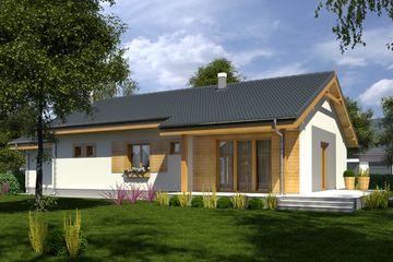  Projekt domu Dawid II z garażem 1-st. [A] (WRF1858) - projekt domu parterowego - Zdjęcie 2