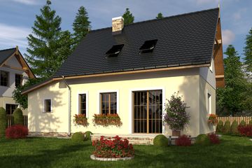  Projekt domu Emilka z garażem 1-st. [A] (WRF1859) - projekt domu parterowego z poddaszem - Zdjęcie 2