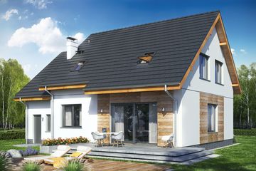  Projekt domu Jaskółka 1 z garażem (WRL1050) - projekt domu parterowego z poddaszem - Zdjęcie 2