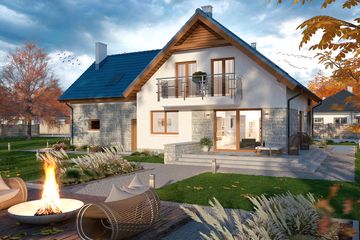  Projekt domu Puk 3 G2 (WOE1030) - projekt domu parterowego z poddaszem - Zdjęcie 3