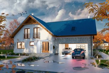  Projekt domu Puk 3 G2 (WOE1030) - projekt domu parterowego z poddaszem - Zdjęcie 2