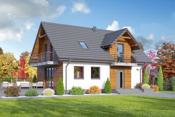  Projekt domu Olesno 6m (KRP2147) - projekt domu parterowego z poddaszem - Zdjęcie 1