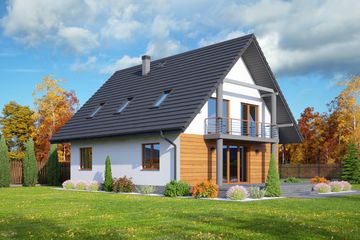  Projekt domu Sarnowo m1 (KRP2149) - projekt domu parterowego z poddaszem - Zdjęcie 2