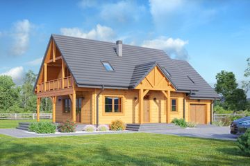  Projekt domu Milicz 22 dw (KRP2150) - projekt domu parterowego z poddaszem - Zdjęcie 1