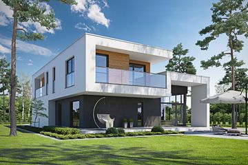  Projekt domu Kubiczny D30 (WWB1028) - projekt domu z pełnym piętrem - Zdjęcie 2