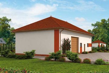Projekt budynku gospodarczego G241 budynek gospodarczy - parterowy dom o powierzchni 163,79 m², dach kopertowy - ujęcie 3