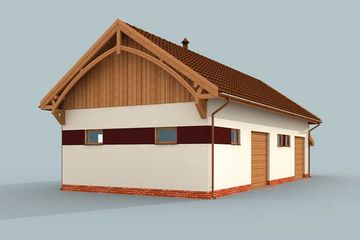 Projekt budynku gospodarczego G260 budynek gospodarczy - parterowy dom o powierzchni 78,75 m², dach dwuspadowy - ujęcie 4