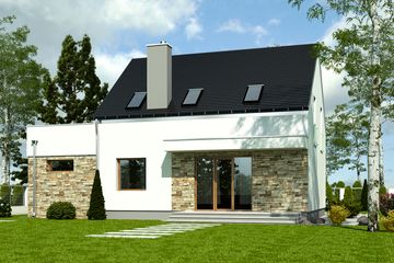  Projekt domu Sosnówka z garażem 1-st. [A] (WRF1866) - projekt domu parterowego z poddaszem - Zdjęcie 2