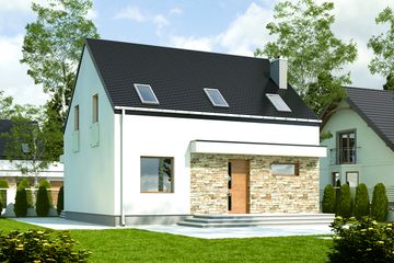  Projekt domu Sosnówka bez garażu [B] (WRF1867) - projekt domu parterowego z poddaszem - Zdjęcie 1
