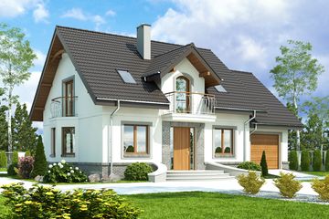  Projekt domu Dla Ciebie 3 z garażem 1-st. [A] (WRF1868) - projekt domu parterowego z poddaszem - Zdjęcie 1