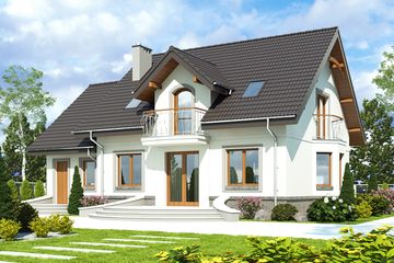  Projekt domu Dla Ciebie 3 z garażem 1-st. [A] (WRF1868) - projekt domu parterowego z poddaszem - Zdjęcie 2