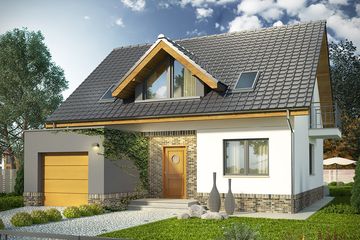  Projekt domu Tetris (WRN1402) - projekt domu parterowego z poddaszem - Zdjęcie 1