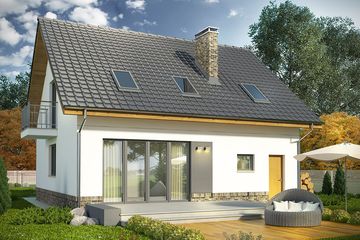  Projekt domu Tetris (WRN1402) - projekt domu parterowego z poddaszem - Zdjęcie 2