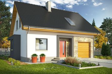  Projekt domu Iskra 3 (WRN1403) - projekt domu parterowego z poddaszem - Zdjęcie 1