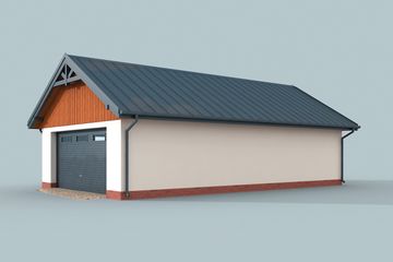  Projekt garażu G272 szkielet drewniany garaż dwustanowiskowy (SLN2540) - projekt garażu parterowego - Zdjęcie 3