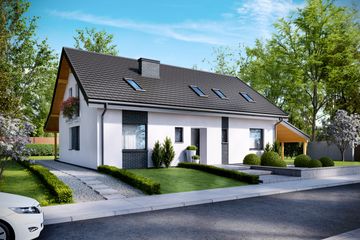  Projekt domu Nicea 2 (SLN2542) - projekt domu parterowego z poddaszem - Zdjęcie 1