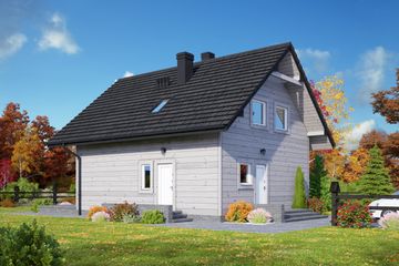  Projekt domu Grochowo nowe 3 dws (KRP2156) - projekt domu parterowego z poddaszem - Zdjęcie 1