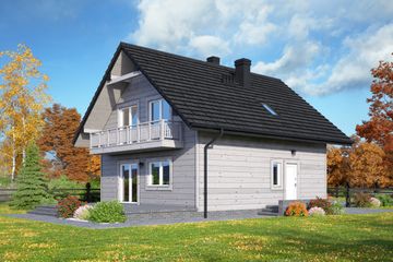  Projekt domu Grochowo nowe 3 dws (KRP2156) - projekt domu parterowego z poddaszem - Zdjęcie 2