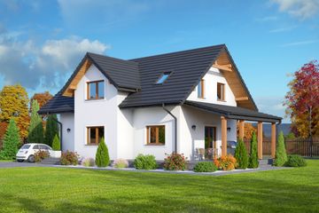  Projekt domu Bolechów dwst (KRP2157) - projekt domu parterowego z poddaszem - Zdjęcie 1