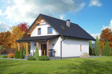  Projekt domu Bolechów dwst (KRP2157) - projekt domu parterowego z poddaszem - Zdjęcie 2