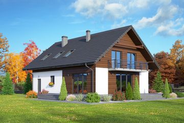  Projekt domu Tarnowo 1g (KRP2160) - projekt domu parterowego z poddaszem - Zdjęcie 2