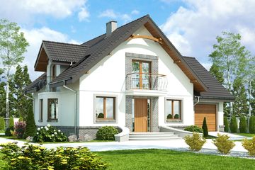  Projekt domu Dla Ciebie 4 z garażem 1-st. [A] (WRF1874) - projekt domu parterowego z poddaszem - Zdjęcie 1