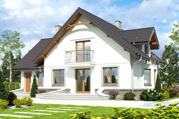  Projekt domu Dla Ciebie 4 z garażem 1-st. [A] (WRF1874) - projekt domu parterowego z poddaszem - Zdjęcie 2