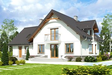  Projekt domu Dla Ciebie 4 z garażem 2-st. [A1] (WRF1876) - projekt domu parterowego z poddaszem - Zdjęcie 2