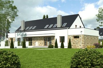  Projekt domu Sosnówka z garażem 1-st. bliźniak [A-BL2] (WRF1882) - projekt domu parterowego z poddaszem - Zdjęcie 2